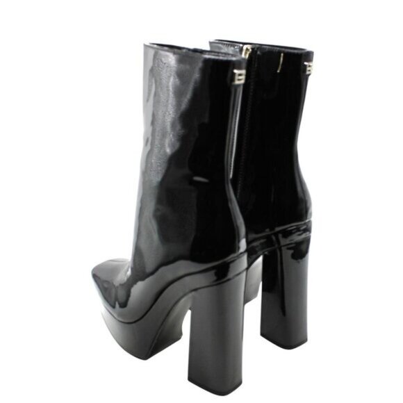 Guess Womens Black 1-1/2 Platform Cushioned Logo Byra Square Toe Dress Booties - Picture 6 of 7